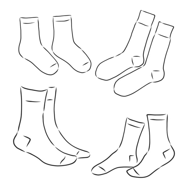 Socken-Skizzensymbol für Web, Mobiltelefone und Infografiken. Handgezeichnete Socken. Socken-Vektor-Symbol. Socken-Symbol isoliert auf weißem Hintergrund. - Vektor, Bild