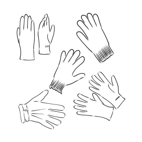 Baby rukavice vektorový náčrt ikona izolované na pozadí. Ručně kreslená ikona Dětské rukavice. palčáky, vektorová kresba - Vektor, obrázek