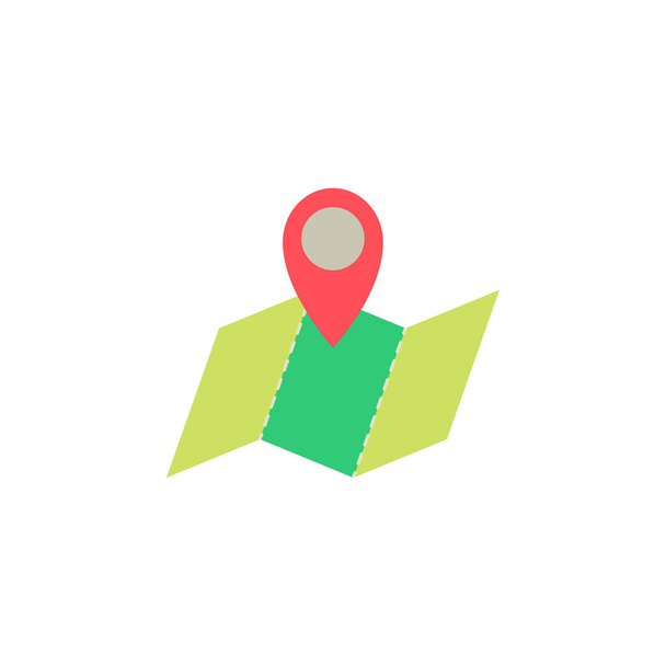 mapa puntero y mapa icono de color vector. mapa regional, ubicación Signo simple, logotipo.  - Vector, imagen