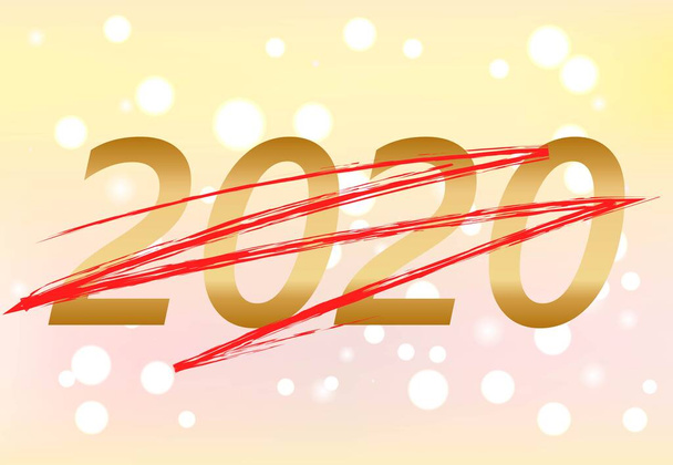 Lettering 2020 ends, concept end 2020, new year 2021, simple vector illustration - Vector, imagen