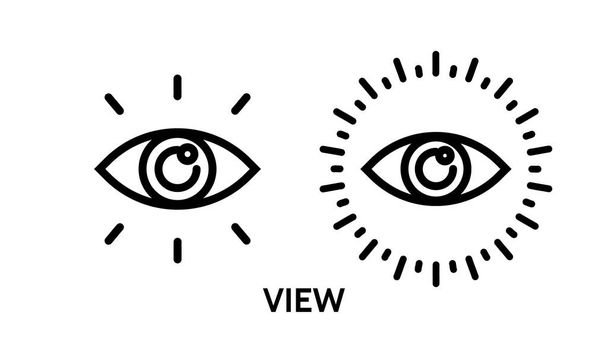 Augensymbol. Linienvektorillustration. Logo Cyber Vision isoliertes Element. Metapher für Strategie in der Wirtschaft. - Vektor, Bild