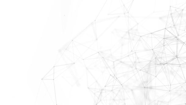 Fondo blanco abstracto con puntos y líneas en movimiento. Estructura de conexión de red. Ilustración futurista. Diseño de tecnología digital. renderizado 3d. - Imágenes, Vídeo