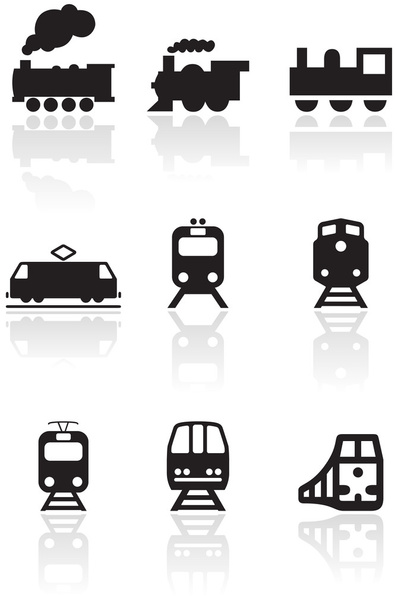 Ensemble d'illustration vectorielle de symbole de train
. - Vecteur, image