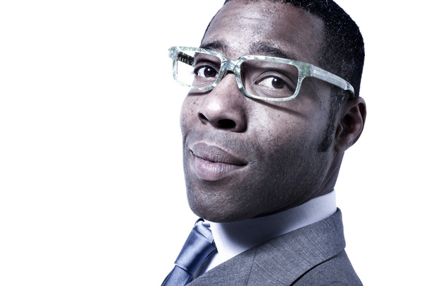 Black businessman  with glasses - Foto, Imagem