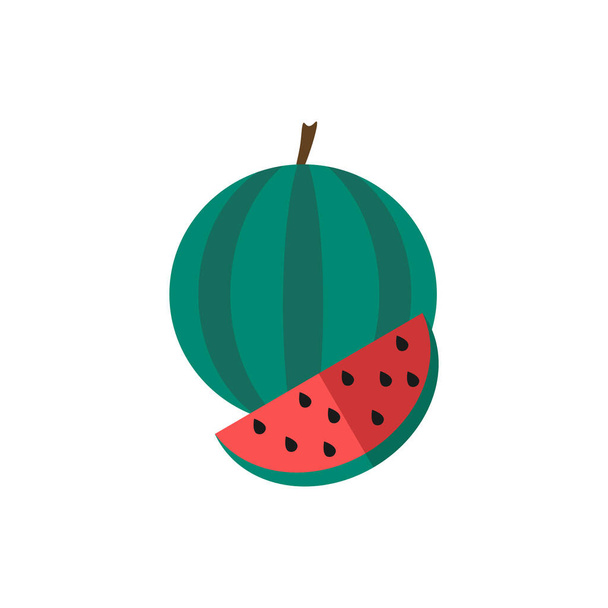 Wassermelone flach Symbol. Farbig gefülltes Vektorelement aus der Sommertourismus-Kollektion. Kreatives Wassermelonen-Symbol für Webdesign-Projekt, Vorlagen und Infografiken. - Vektor, Bild