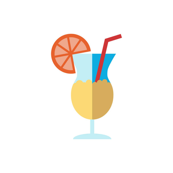 Cocktail flat icon. Colored filled vector element from summer tourism collection. Creative Cocktail icon for web design project, templates and infographics. - Διάνυσμα, εικόνα