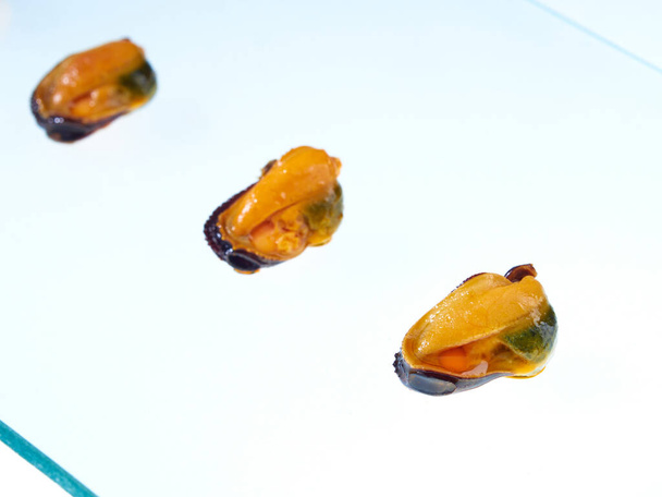 Тонкі мідії в коричневому жирному соусі
. - Фото, зображення