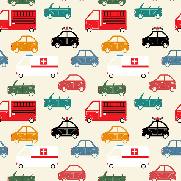 City car seamless pattern color - Vector, Image