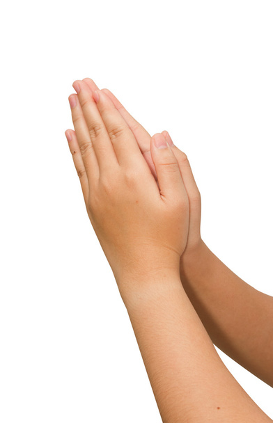 vrouw handen houden handen samen is symbool gebed en dankbaarheid  - Foto, afbeelding