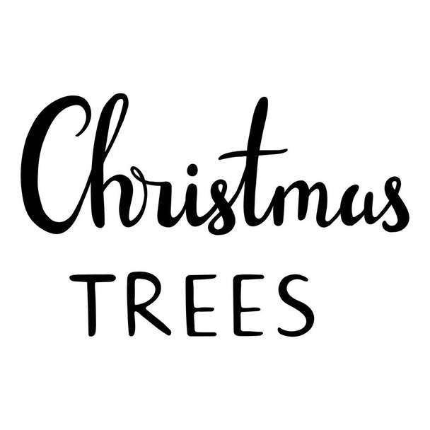Calligraphic and typographic design element. Hand drawn lettering -Christmas tree - Vektori, kuva