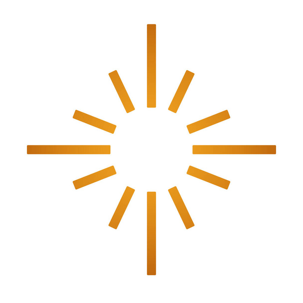 золотой лопатой солнца декоративная изолированная икона - Вектор,изображение
