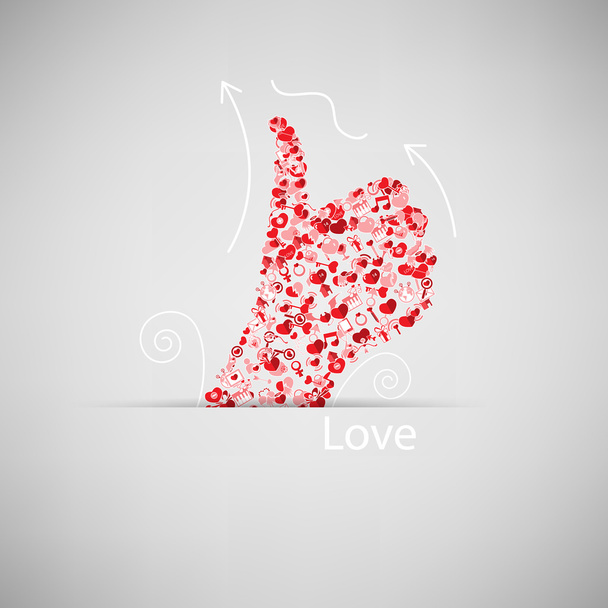 Template design Like symbol icon Valentine's day idea illustrati - Vector, imagen