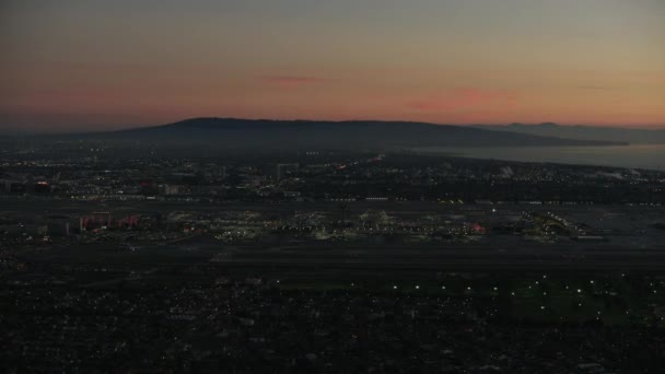 Αεροφωτογραφία βραδινά φώτα South Bay Λος Άντζελες - Πλάνα, βίντεο