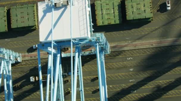 Aerial overhead view Port of Los Angeles docks - Footage, Video