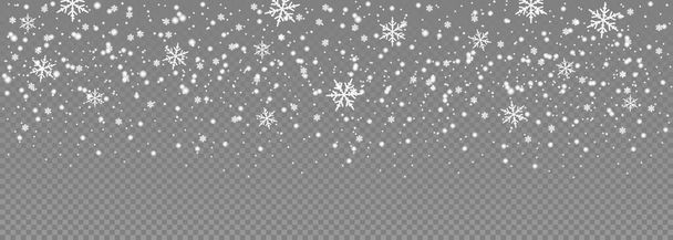 Efecto de nieve que cae aislado. Copo de nieve plantilla de invierno aislado Vector ilustración EPS 10 - Vector, imagen