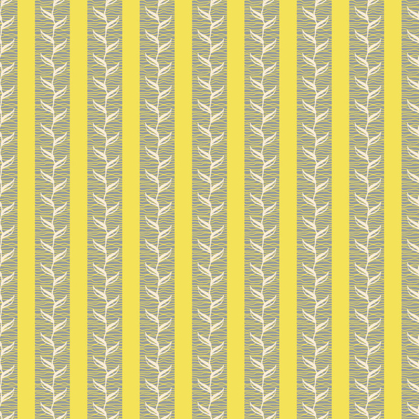 striped botanical seamless vector pattern - Διάνυσμα, εικόνα