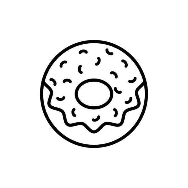 Περίγραμμα, απλό διανυσματικό εικονίδιο ντόνατ που απομονώνεται σε λευκό φόντο. eps010 - Διάνυσμα, εικόνα