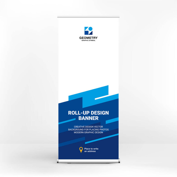 Roll-up banner design, výstavní stánek, šablona pro konference, semináře - Vektor, obrázek