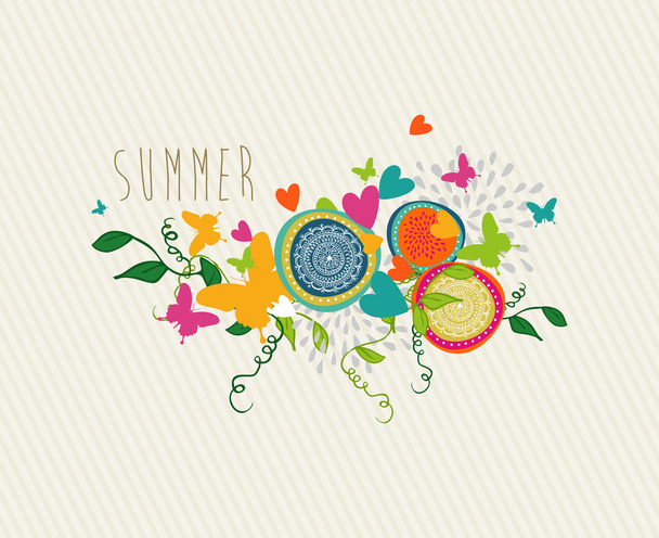 Happy Summer greeting card - Vettoriali, immagini
