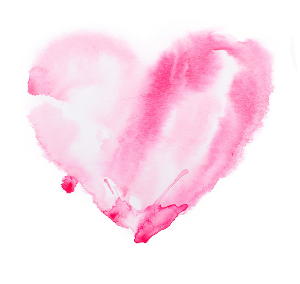 Watercolour heart isolated on white background - Photo, Image