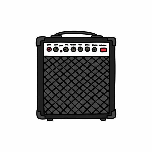 amplificador de guitarra doodle icono, vector de ilustración - Vector, imagen