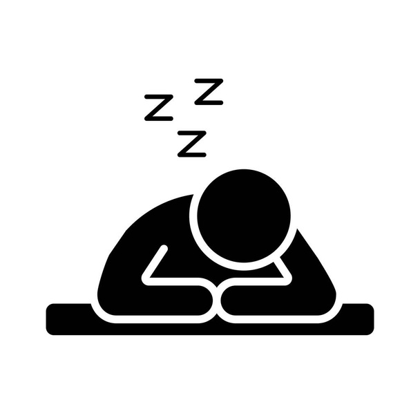 persona durmiendo con z letras silueta icono de estilo - Vector, imagen