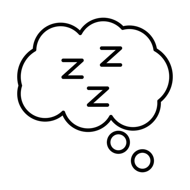 cloud with Insomnia z letters line style icon - Vektor, Bild