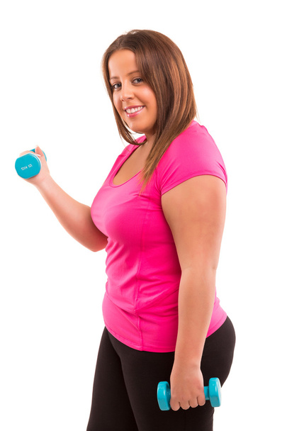 Large Woman exercising - Foto, afbeelding