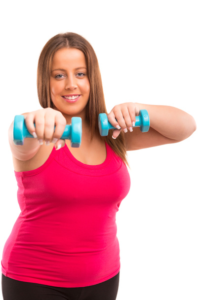 Mujer grande haciendo ejercicio
 - Foto, imagen