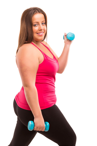 Large Woman exercising - Фото, изображение