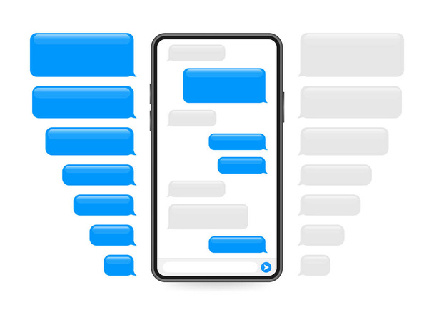 Flat Messages Bubbles. Chat interface. Message bubbles. - Vector, Image