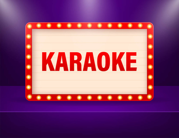 Vintage karaoke retro, gran diseño para cualquier propósito. Cartel de vector vintage, banner. - Vector, Imagen