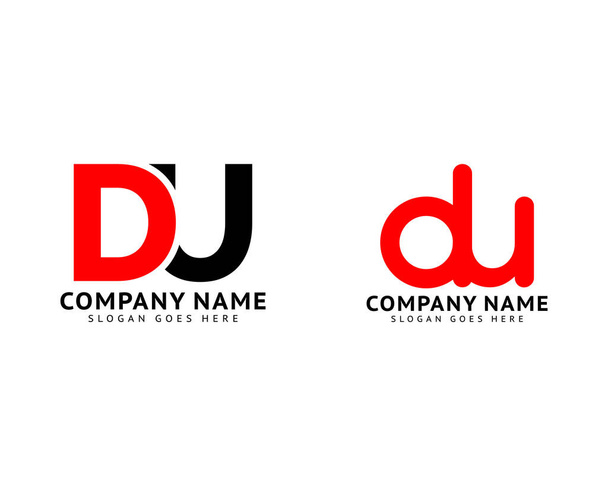 Ensemble de conception initiale du modèle de logo de lettre DU - Vecteur, image