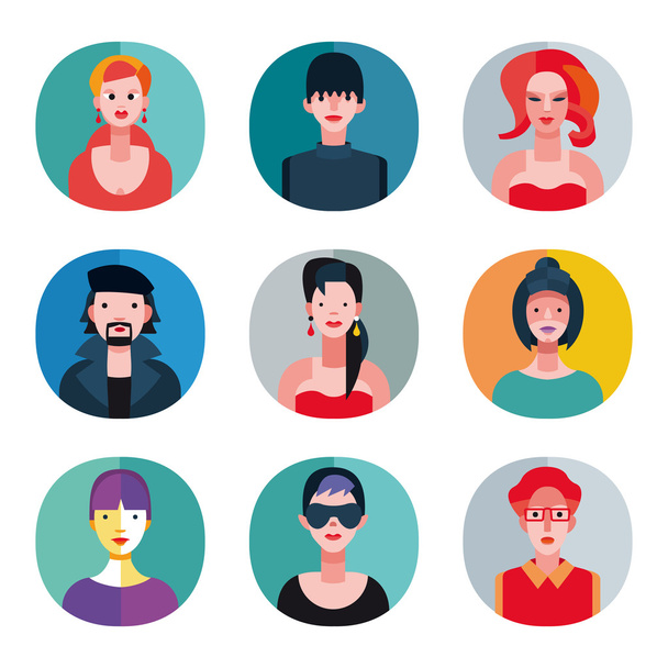 Flat Avatars Collection - Vector, Image