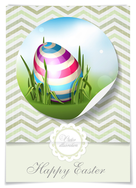 Easter Background With Eggs In Grass. - Vetor, Imagem