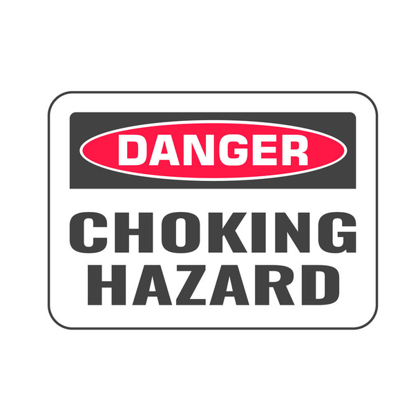 Choking hazard forbidden sign sticker not suitable for children under 3 years isolated on white background. - Vector, Image