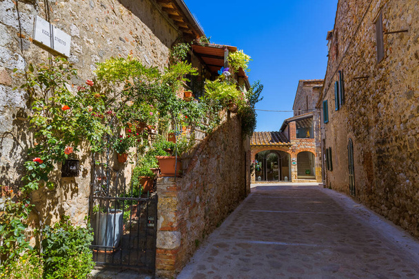 Monteriggioni medieval town in Tuscany Italy - architecture background - Fotó, kép