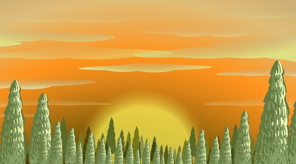 красивий захід сонця
 - Вектор, зображення