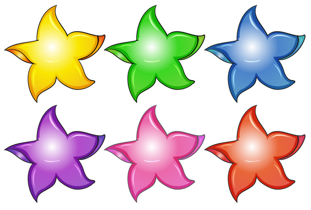 tři barevné hvězdy - Vektor, obrázek