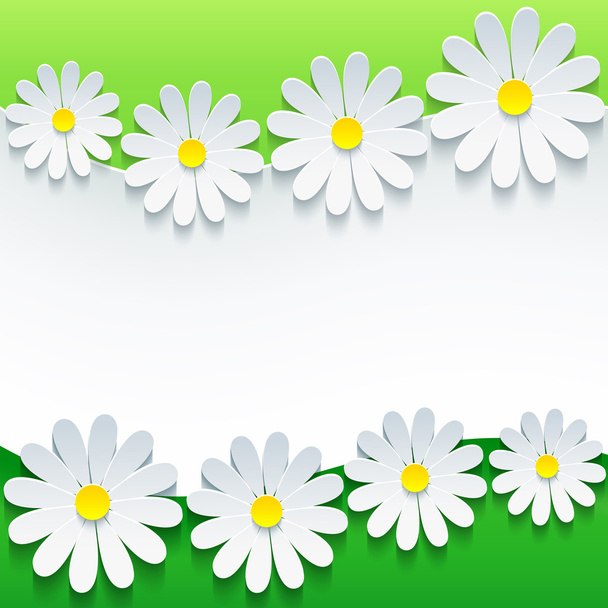 Stylish floral background, 3d flower chamomile - Vector, Image