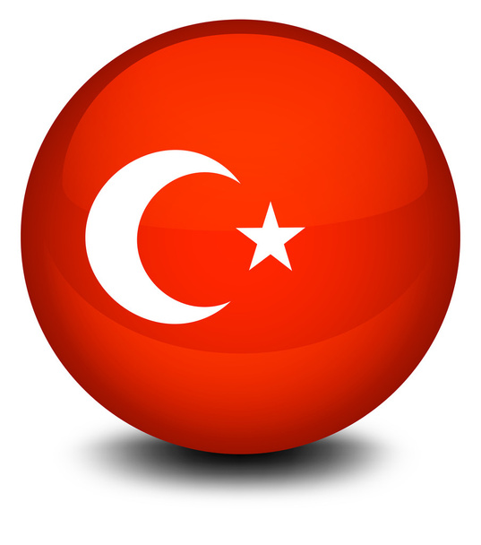 μιας μπάλας ποδοσφαίρου με τη σημαία της Τουρκίας - Διάνυσμα, εικόνα