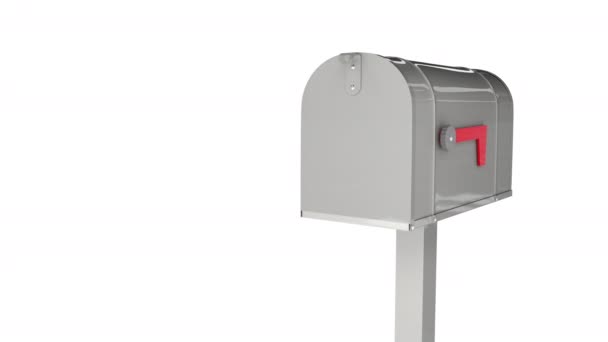 Концепция доставки анимации с ретро почтовый ящик и отправить конверт сообщения - Кадры, видео