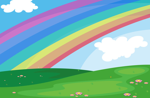 Un arco iris en el cielo - Vector, imagen
