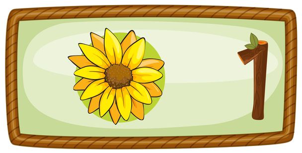 Рамка с одним цветком
 - Вектор,изображение