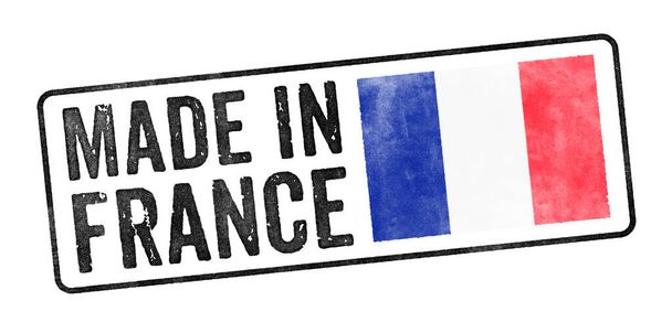 Sello sobre fondo blanco - Made in France - Foto, Imagen