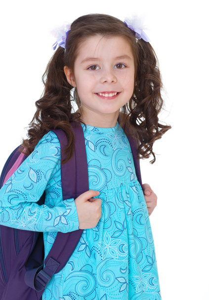  young schoolgirl with satchel. - Фото, зображення