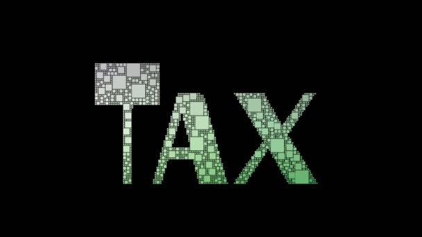 税金の回避ピクセル化されたテキストグリッチ効果のあるループボックスの変換 - 映像、動画