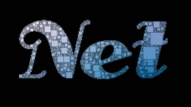 Net Margin Pixelated Text Morphing Looping Grid With Glitch Effect - Footage, Video