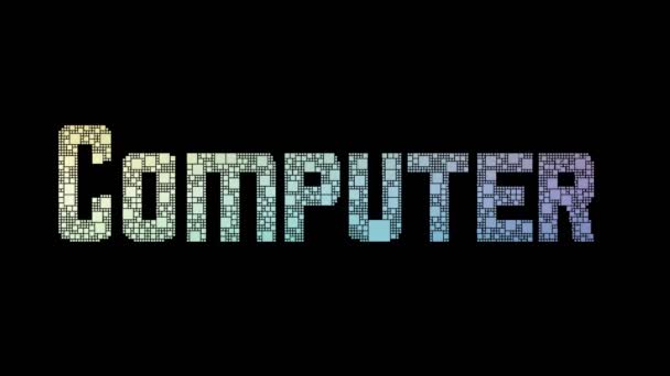 Computer di programmazione Pixelated testo trasformando Looping Pixel con effetto Glitch - Filmati, video