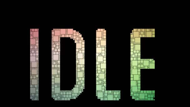 Idle Talk Pixelated Text Transforming Looping Boxes met Glitch Effect - Video